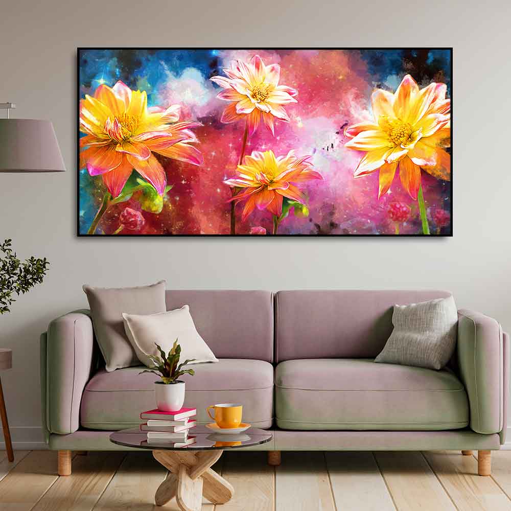 Modern Abstract Art of Flowers Canvas Wall Painting - Decor Smart