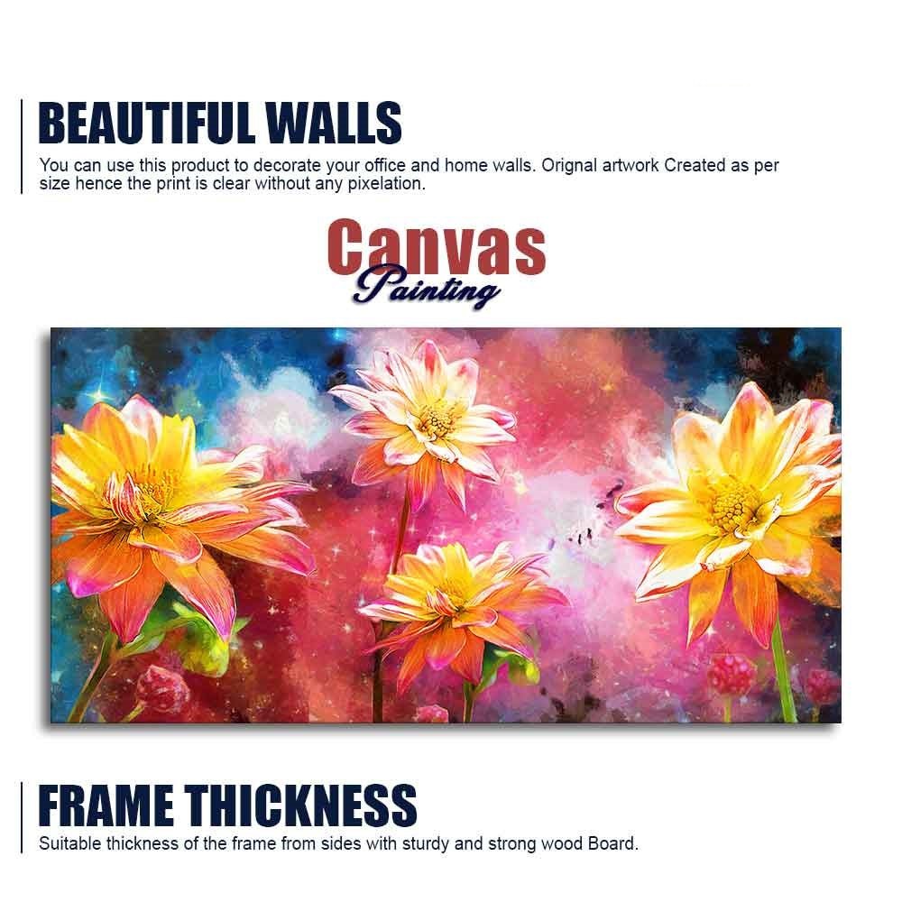 Modern Abstract Art of Flowers Canvas Wall Painting - Decor Smart