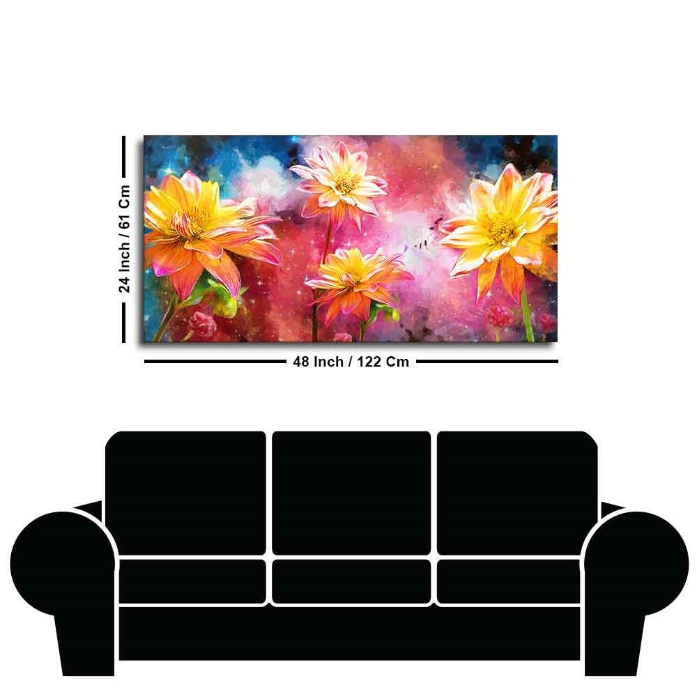 Modern Abstract Art of Flowers Canvas Wall Painting - Decor Smart