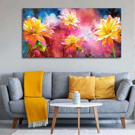 Modern Abstract Art of Flowers Canvas Wall Painting - Decor Smart