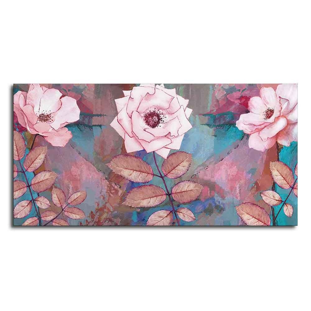 Modern Abstract Art of Pink Rose Wall Painting - Decor Smart