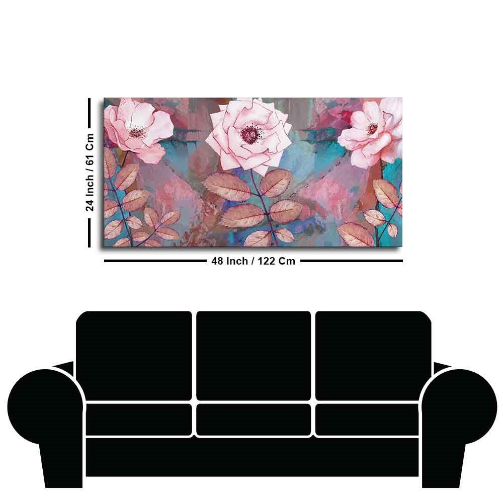 Modern Abstract Art of Pink Rose Wall Painting - Decor Smart
