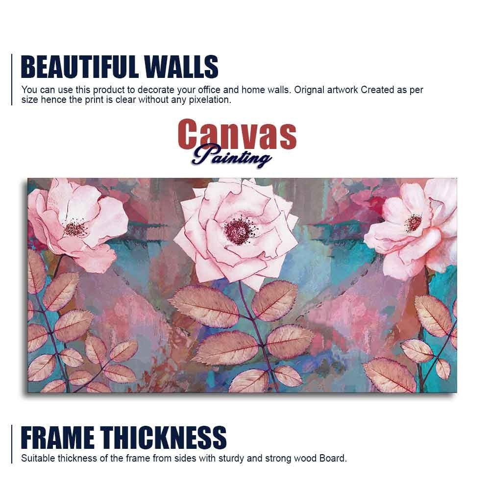 Modern Abstract Art of Pink Rose Wall Painting - Decor Smart