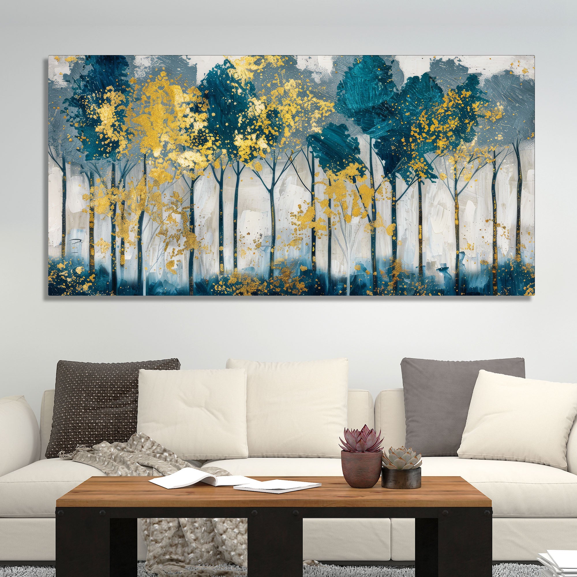 Modern Abstract Shaped Tree Art Canvas Wall Painting
