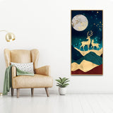 Modern Art of Mountains and Deer Premium Wall Painting - Decor Smart
