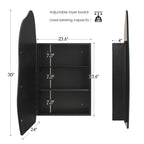 Modern Asymmetrical Wall Mirror with Black Frame for Bathroom