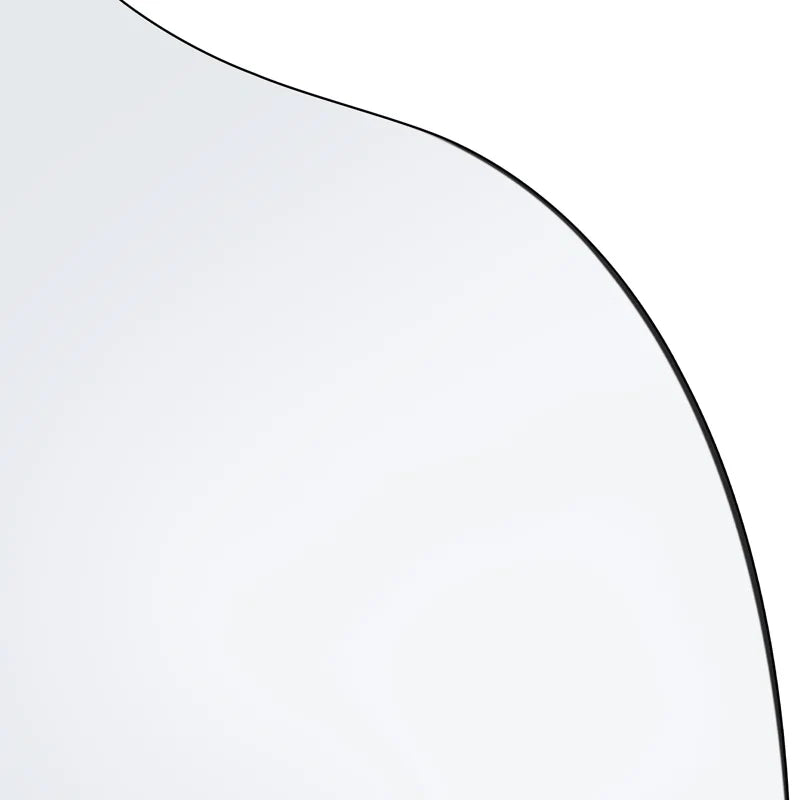 Modern Asymmetrical Wall Mirror with Black Frame for Bathroom
