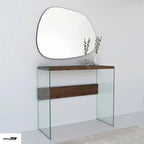 Modern Asymmetrical Wall Mirror with Gold Frame