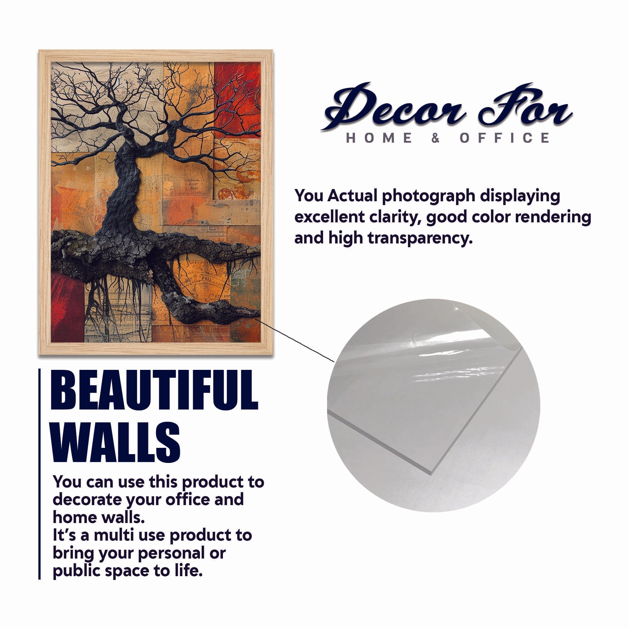 Modern Colorful Artistic Art Wall Frame Set of Four