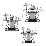 Modern Contemporary White Marble Black Console Table - Decor Smart