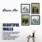 Modern Decorative Animals Art Wall Frame Set of Four