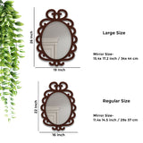 Modern Decorative Brown Oval Shape Wooden Wall Mirror - Decor Smart