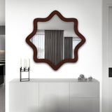 Modern Decorative Star Shape Wooden Wall Mirror - Decor Smart