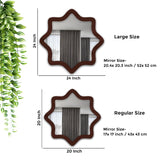 Modern Decorative Star Shape Wooden Wall Mirror - Decor Smart