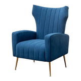 Modern Dense Foam Comfortable Luxurious Blue Sofa Lounge Chair - Decor Smart