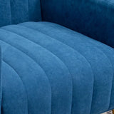 Modern Dense Foam Comfortable Luxurious Blue Sofa Lounge Chair - Decor Smart