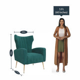 Modern Dense Foam Comfortable Luxurious Green Sofa Lounge Chair - Decor Smart