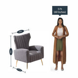 Modern Dense Foam Comfortable Luxurious Grey Sofa Lounge Chair - Decor Smart