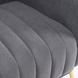 Modern Dense Foam Comfortable Luxurious Grey Sofa Lounge Chair - Decor Smart