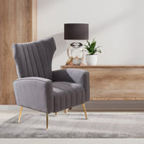 Modern Dense Foam Comfortable Luxurious Grey Sofa Lounge Chair - Decor Smart