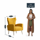 Modern Dense Foam Comfortable Luxurious Yellow Sofa Lounge Chair - Decor Smart
