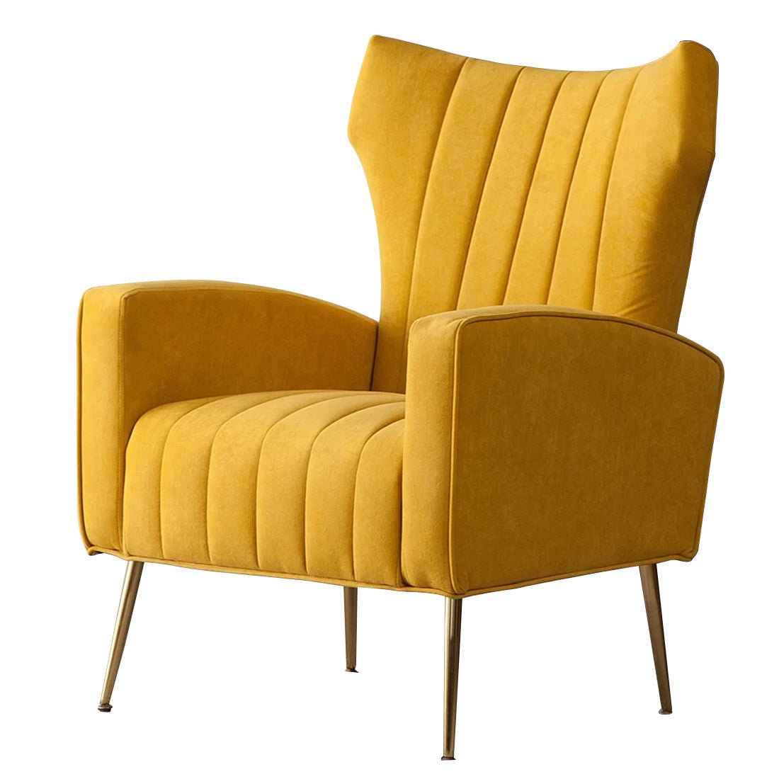 Modern Dense Foam Comfortable Luxurious Yellow Sofa Lounge Chair - Decor Smart