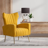 Modern Dense Foam Comfortable Luxurious Yellow Sofa Lounge Chair - Decor Smart