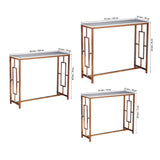 Modern Design Console Table with Copper Metal Finish - Decor Smart