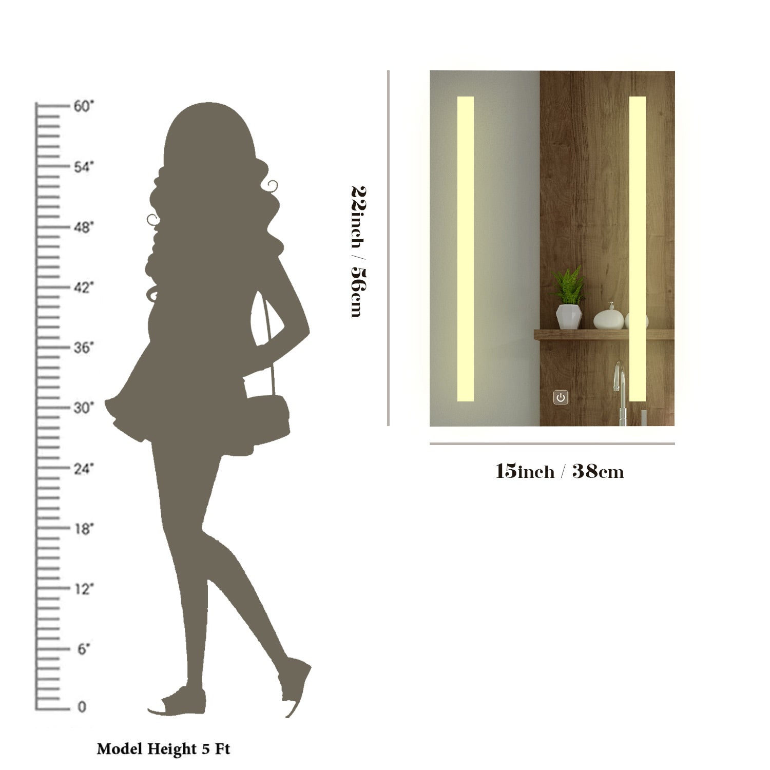 Modern Design LED Rectangular Bathroom Mirror - Decor Smart