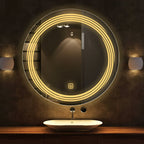 Modern Designer LED Rounded Shape Bathroom Wall Mirror