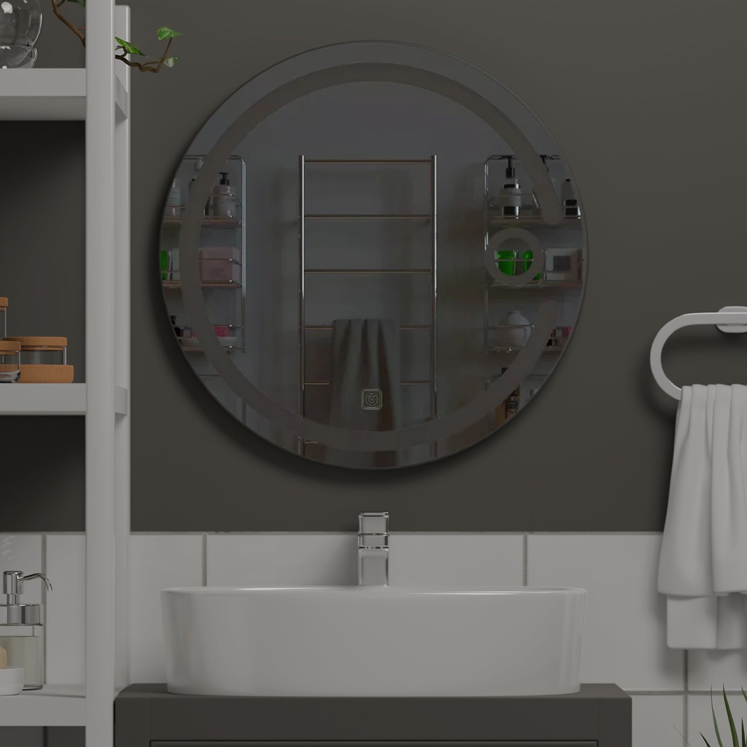 Modern Desinger Illuminating Lunar Bathroom Mirror With LED - Decor Smart