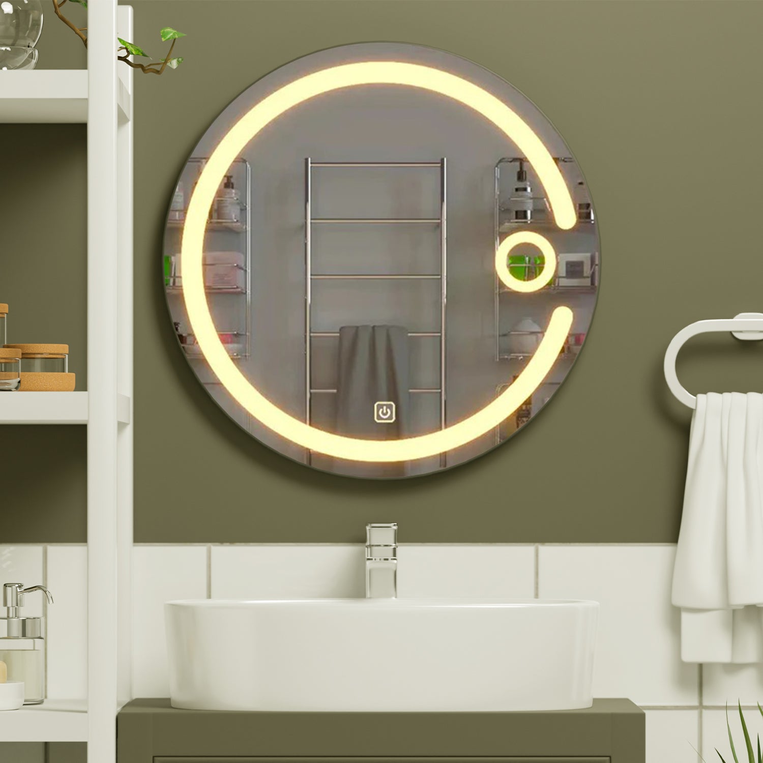 Modern Desinger Illuminating Lunar Bathroom Mirror With LED - Decor Smart