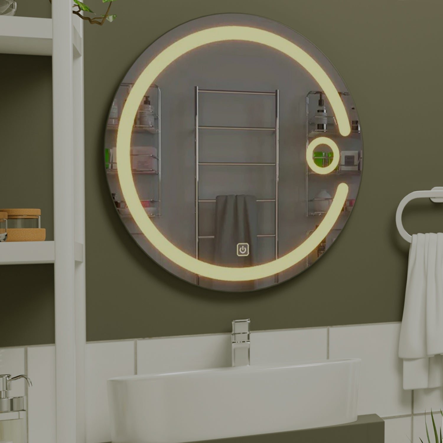 Modern Desinger Illuminating Lunar Bathroom Mirror With LED - Decor Smart