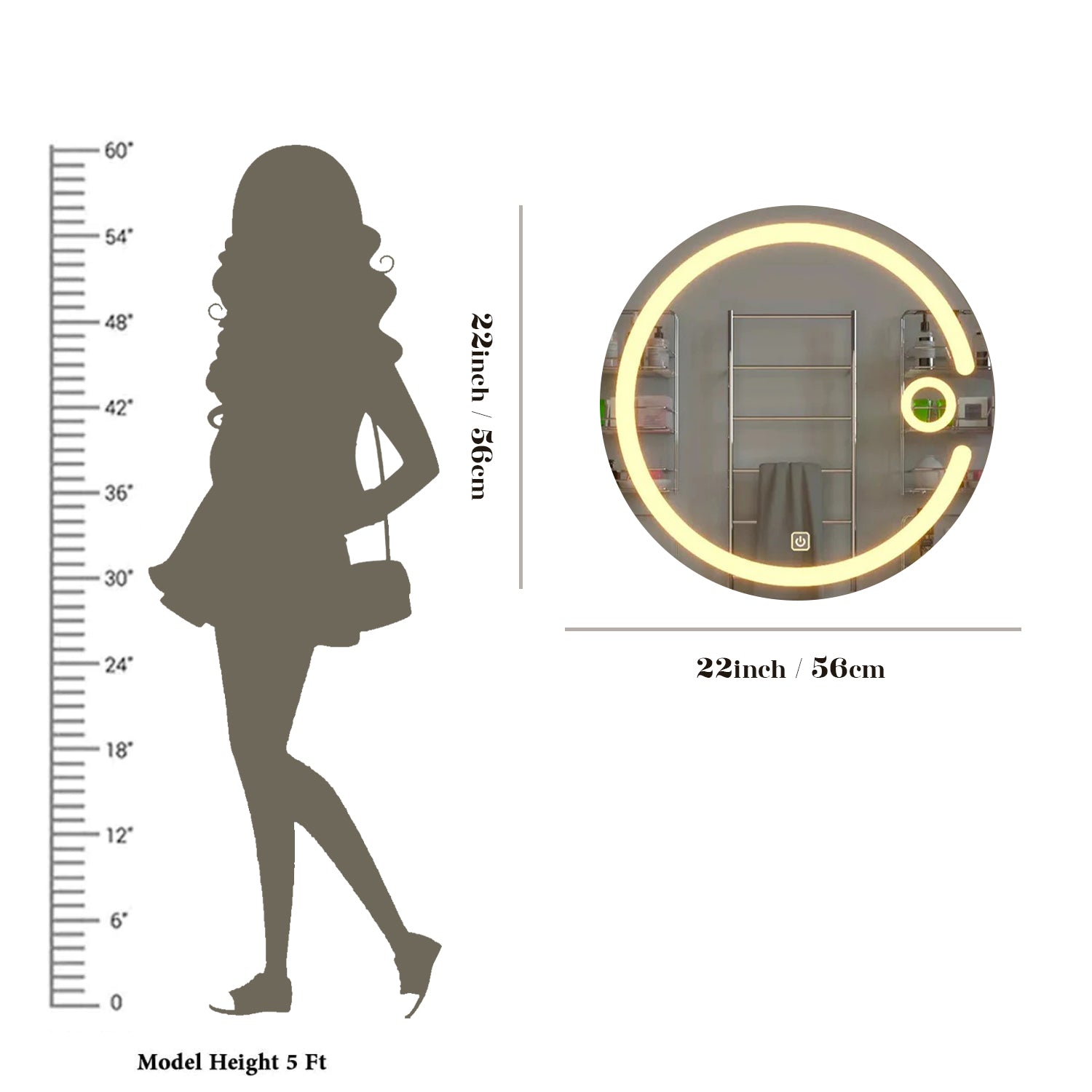 Modern Desinger Illuminating Lunar Bathroom Mirror With LED - Decor Smart