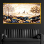 Modern Elegant Deer Crystal Glass Painting for Decoration