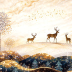 Modern Elegant Deer Crystal Glass Painting for Decoration