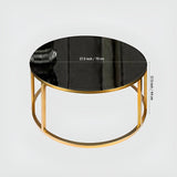 Modern Faux Marble Black Matte Finish Metal Centre Table - Decor Smart