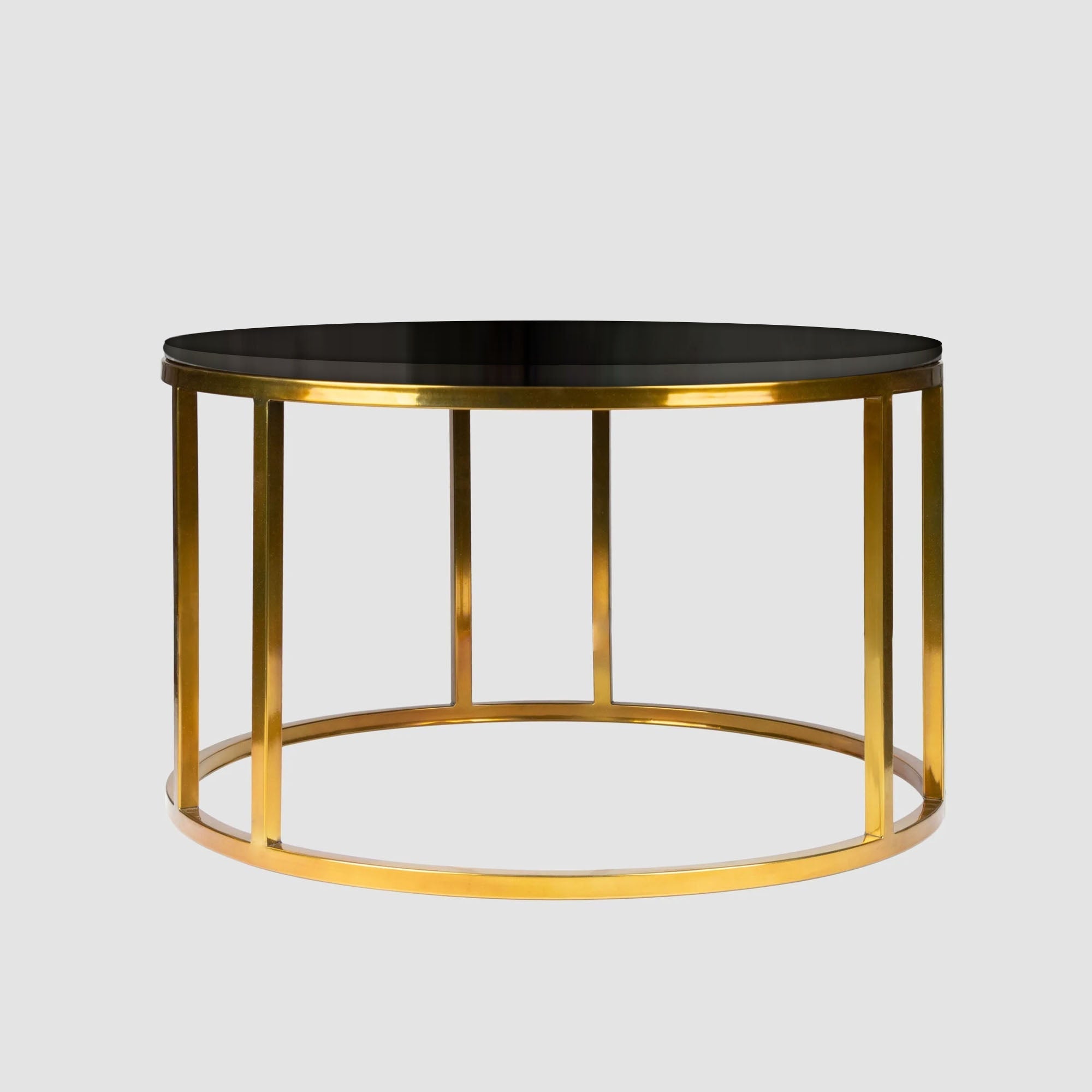 Modern Faux Marble Black Matte Finish Metal Centre Table - Decor Smart