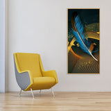 Modern Feathers and Beautiful Butterflies Premium Canvas Wall Painting - Decor Smart