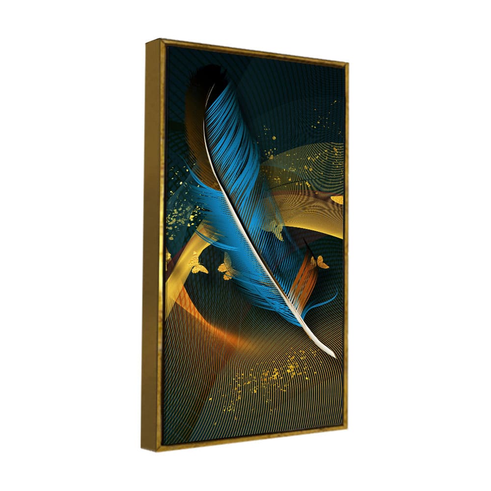 Modern Feathers and Beautiful Butterflies Premium Canvas Wall Painting - Decor Smart