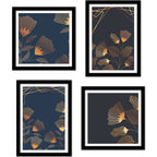 Modern Floral Flower Line Art Wall Frame Set of Four