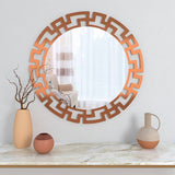 Modern Geometric Design Copper Finish Circular Vanity Mirror - Decor Smart