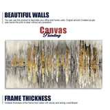 Modern Golden Abstract Design Premium Canvas Wall Painting - Decor Smart