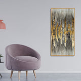 Modern Golden Abstract Pattern Premium Canvas Wall Painting - Decor Smart