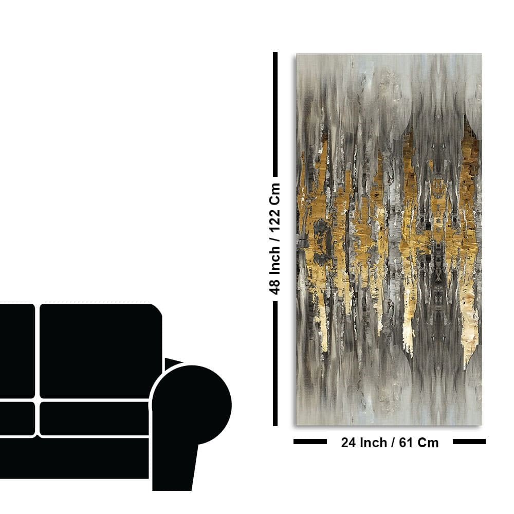 Modern Golden Abstract Pattern Premium Canvas Wall Painting - Decor Smart