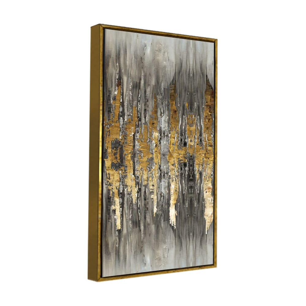 Modern Golden Abstract Pattern Premium Canvas Wall Painting - Decor Smart