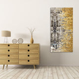 Modern Golden Abstract Textured Art Canvas Wall Painting - Decor Smart