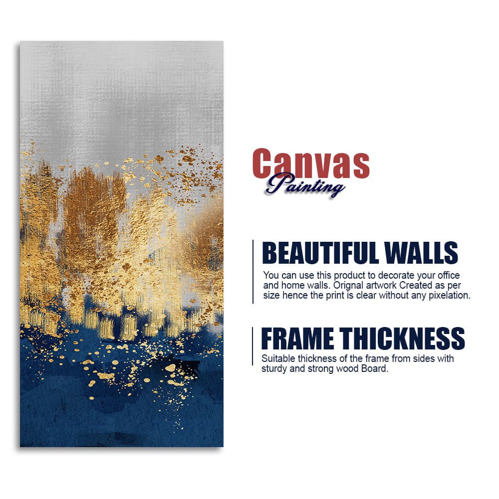 Modern Golden Art Textured Design Canvas Wall Painting - Decor Smart