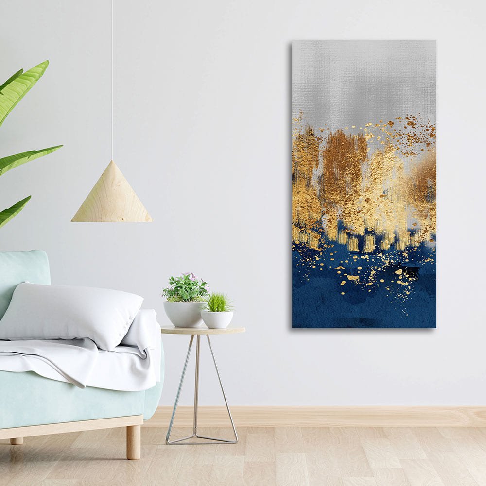Modern Golden Art Textured Design Canvas Wall Painting - Decor Smart