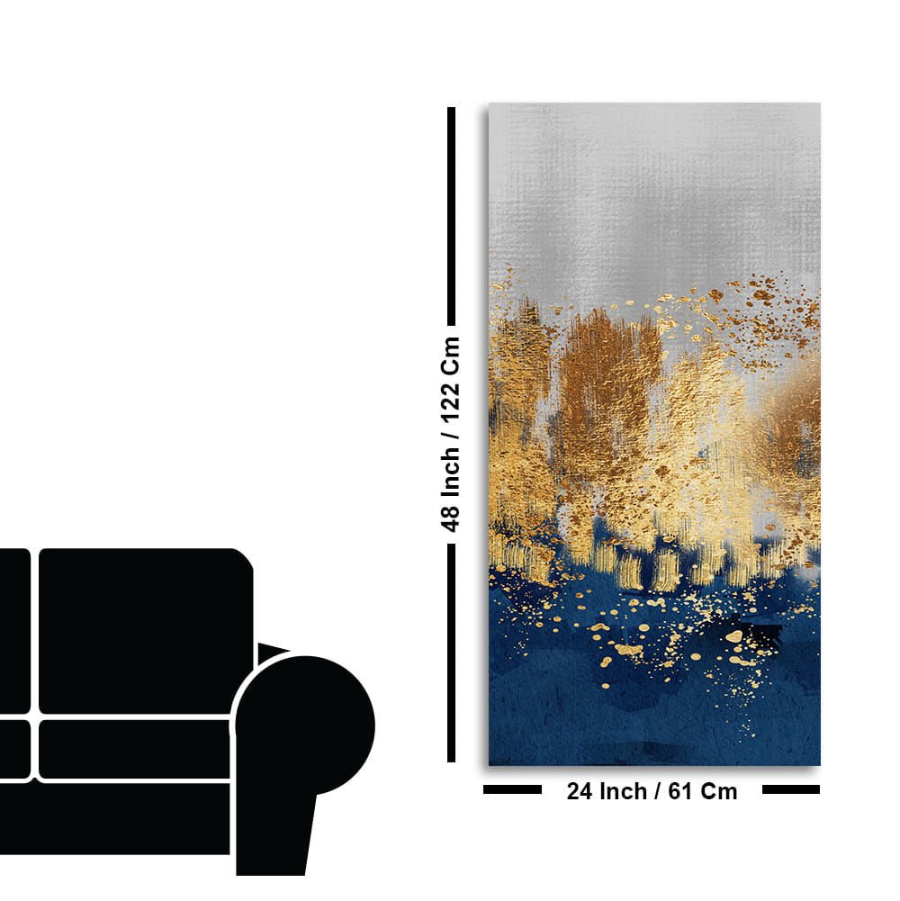 Modern Golden Art Textured Design Canvas Wall Painting - Decor Smart